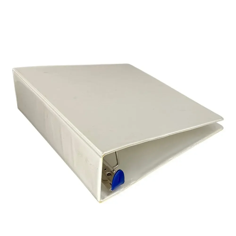 4 Inch White Three Ring Binder Heavy Duty With Interior Pockets Durable Vinyl